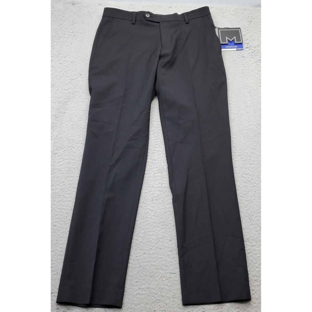 Collection by Michael Strahan Suit Pants Mens 30x30 Black Modern Fit Flat Front